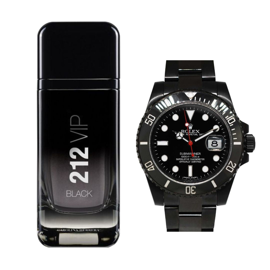 Combo Perfume 212 VIP Black + Reloj Rolex Submariner Negro